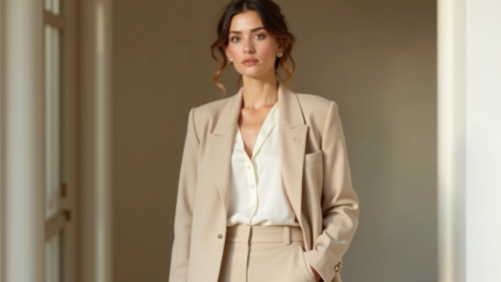Professional woman in neutral capsule wardrobe pieces